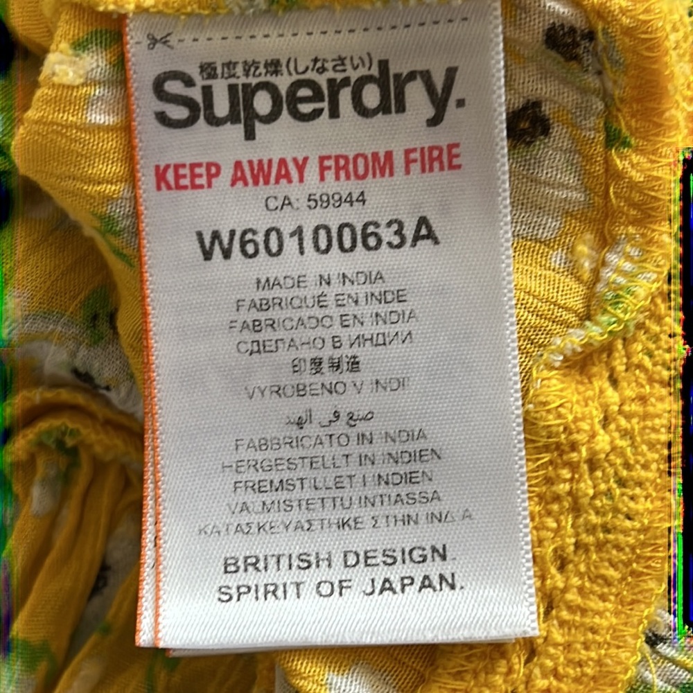 Superdry London Yellow Top Sz 4 - Picture 6 of 7